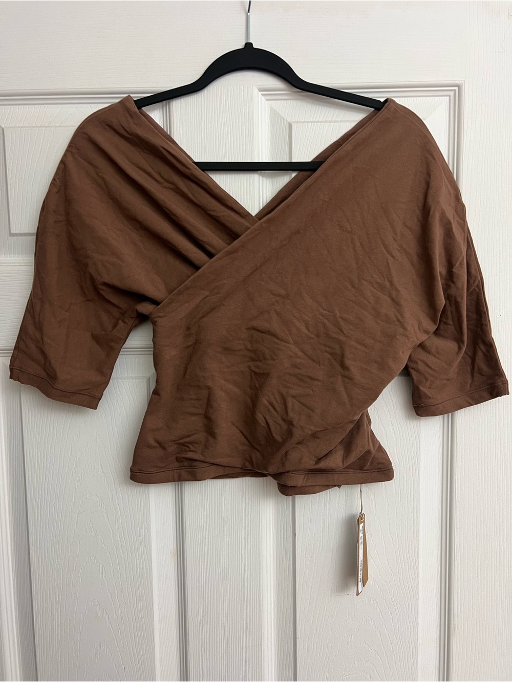 SKIMS COTTON JERSEY WRAP T-SHIRT NWT - JASPER
